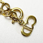 Christian Dior CD Logo Necklace Gold Rhinestone GP Accessories — view 7