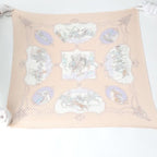 Hermes Pleated Carre Scarf Mughal Dynasty Horse Pink Beige — view 5
