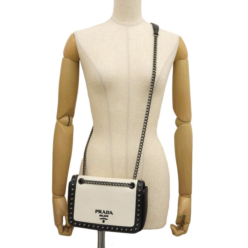 Prada Studded Chain Shoulder Bag — view 8