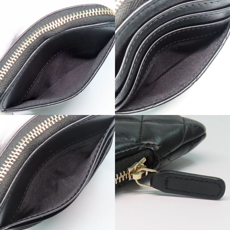 Chanel Classic Zip Coin Purse Ap2061 Black Lambskin Gdhardware — view 8