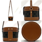 Celine Shoulder Bag Tambour Brown Triomphe Canvas — view 2