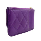 Chanel Quilted Classic Random Caviar Leather Purple Coin Case Gold — view 2