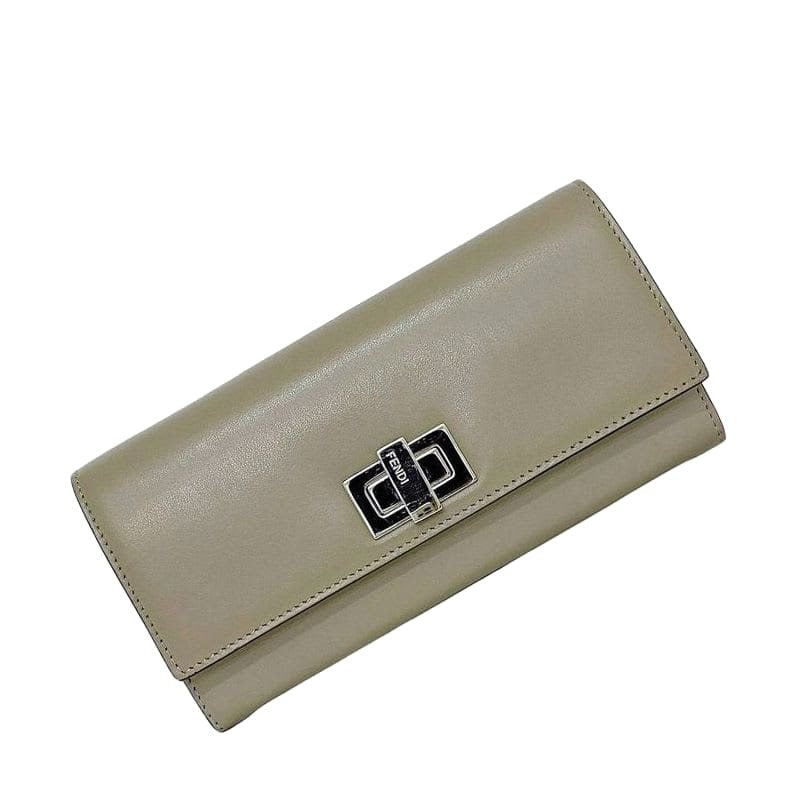 Fendi Foldable Long Wallet Gray Peekaboo 8 M0377