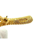 Christian Dior Brooch Gold Metal Leaf Motif Superb Condition — view 2