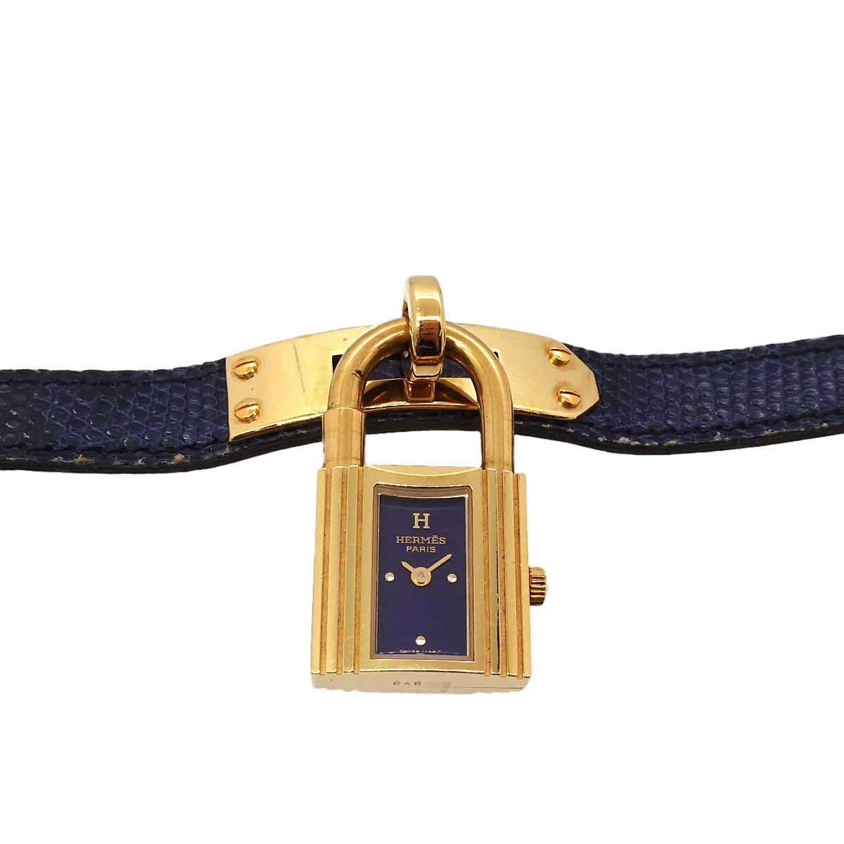 Hermes Kelly Watch Vintage Navy Quartz Cadena