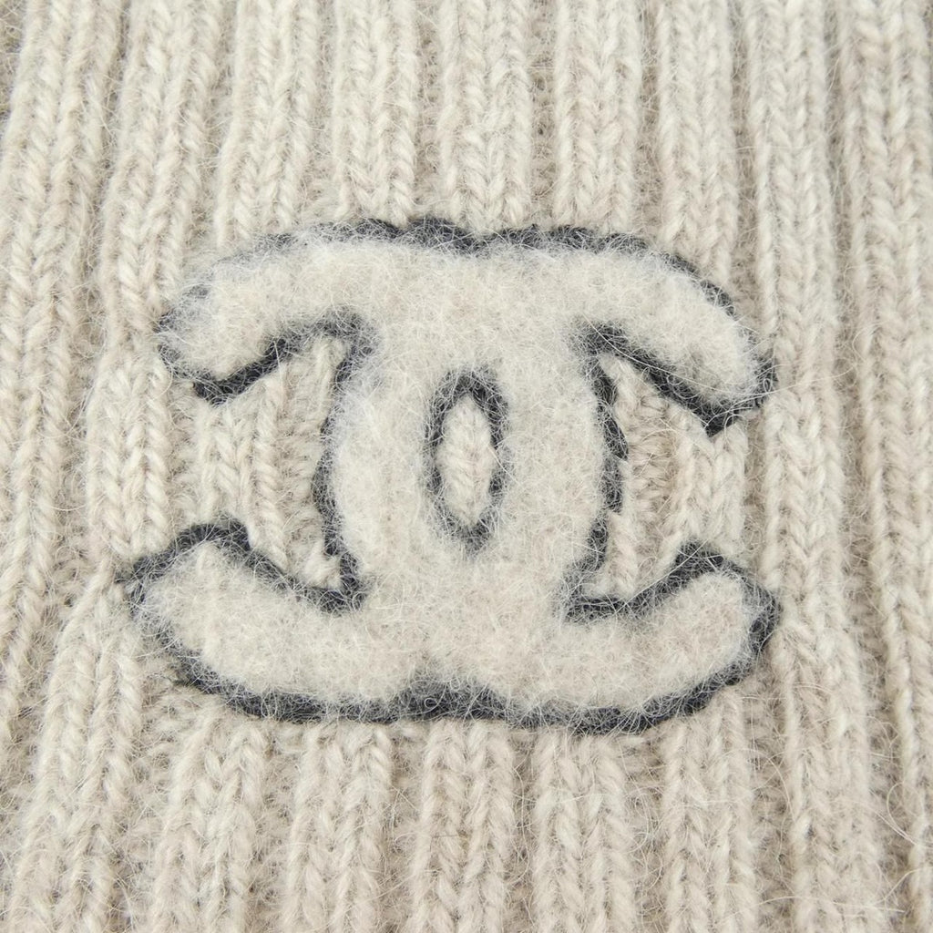 Chanel Knit Cap Cashmere Black Beige — view 4