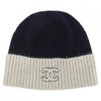Chanel Knit Cap Cashmere Black Beige