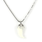 Christian Dior Necklace Metal Silver Hardware Fang Motif Plated Accessory