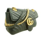 Gucci Shoulder Bag GG Marmont Leather Black Gold — view 2