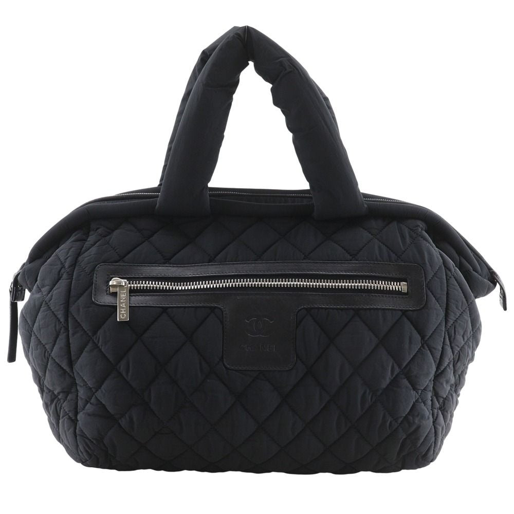 Chanel Coco Cocoon Quilted Nylon Black Boston Bag