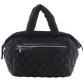 Chanel Coco Cocoon Quilted Nylon Black Boston Bag