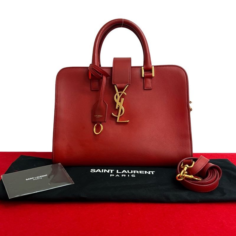 Saint Laurent Paris Baby Cabas YSL Logo Hardware Leather 2-Way Handbag — view 2