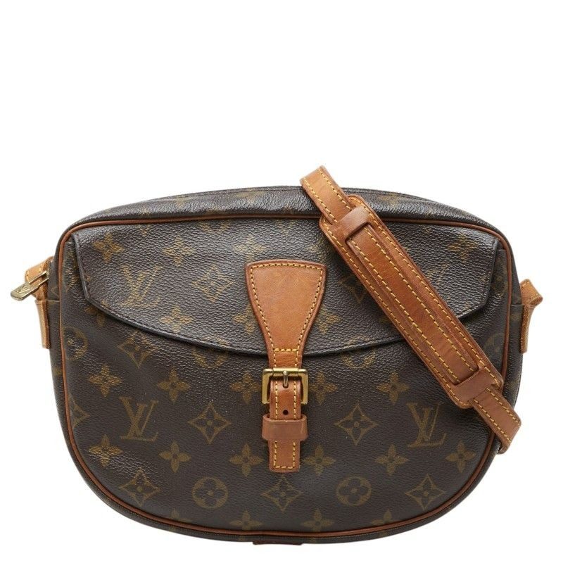 Louis Vuitton Monogram Jeune Fille MM Crossbody Shoulder Bag Brown Leather