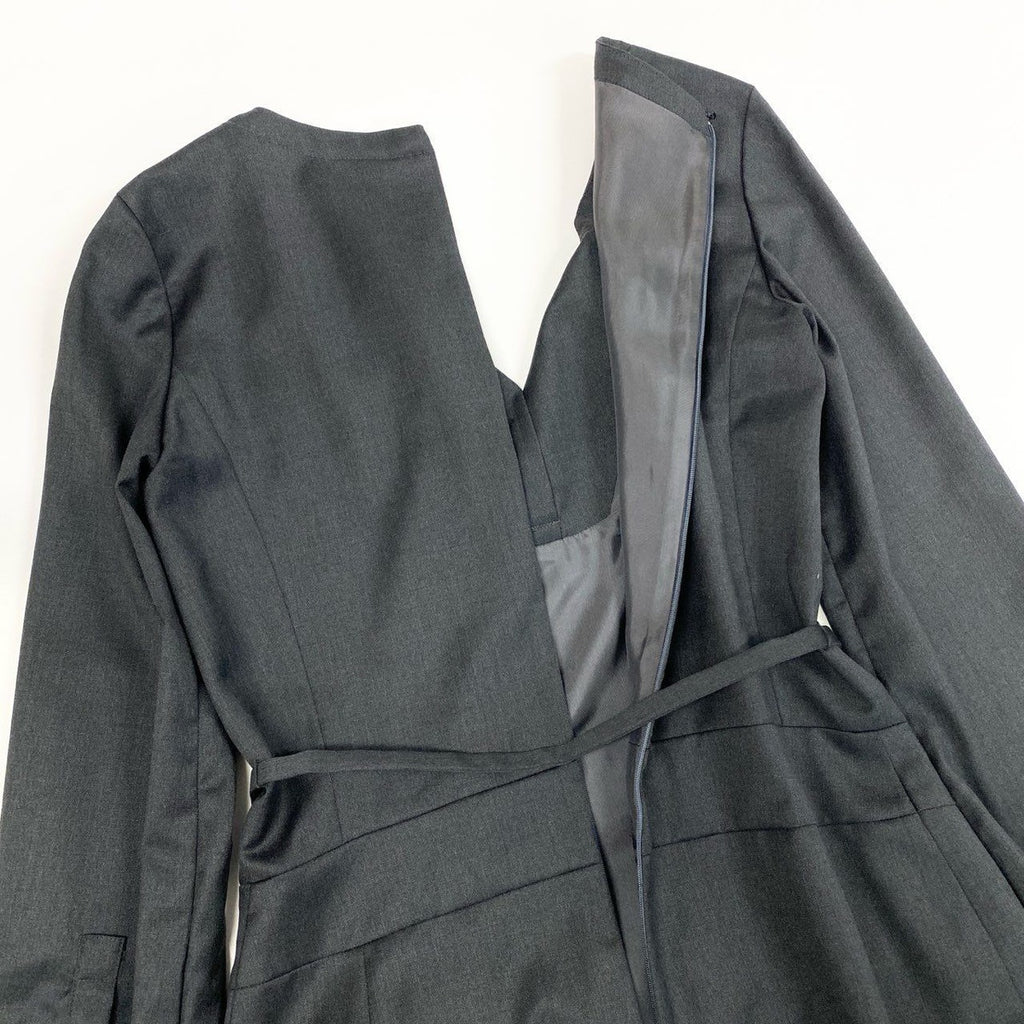 Celine A-line Dress with Carriage Belt 38 Gray Vintage — view 6