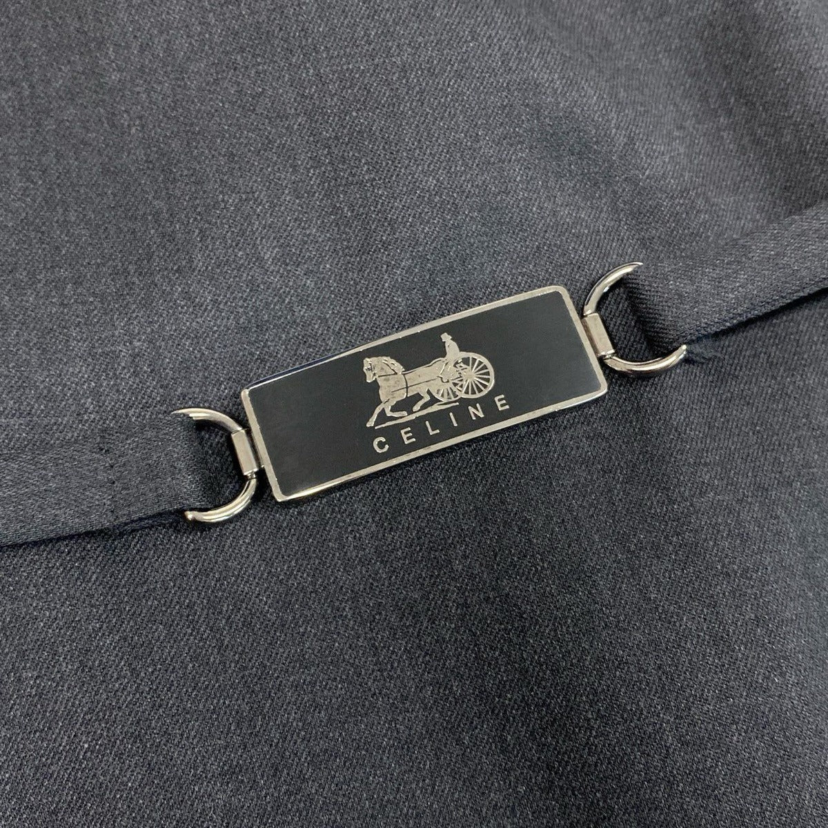 Celine A-line Dress with Carriage Belt 38 Gray Vintage — view 7
