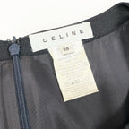 Celine A-line Dress with Carriage Belt 38 Gray Vintage — view 9