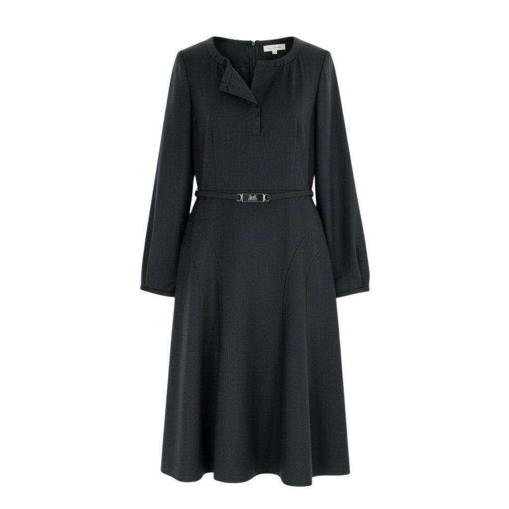 Celine A-line Dress with Carriage Belt 38 Gray Vintage