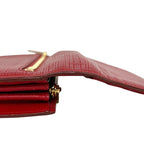 Loewe Bifold Long Wallet Red Linen 10188 K98 Leather — view 6