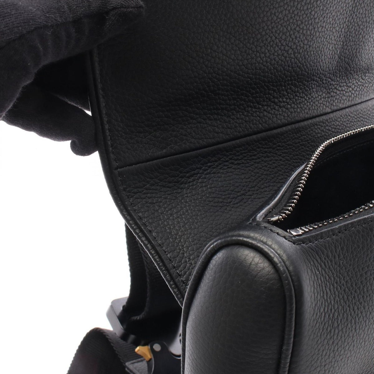 Dior Waist Bag Erl Saddle Black Leather — view 5