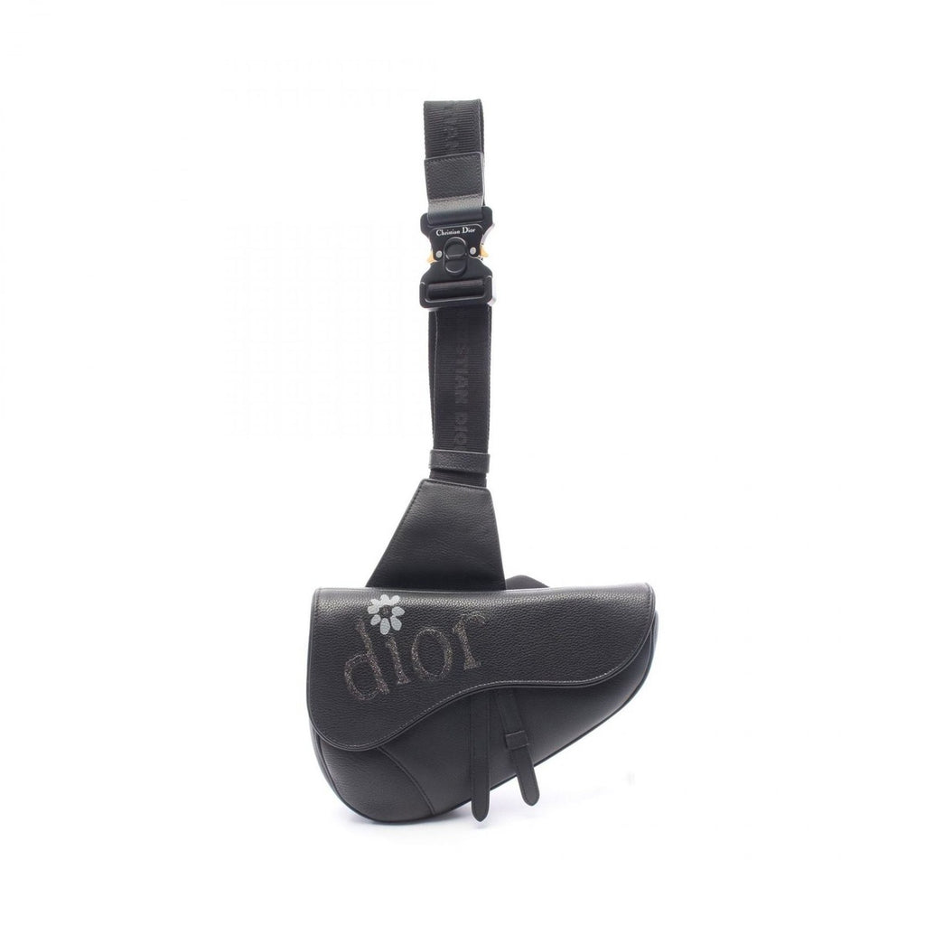 Dior Waist Bag Erl Saddle Black Leather