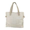 Chanel Tote New Travel GM Beige Canvas Leather Shoulder Bag