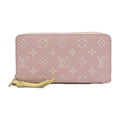 Louis Vuitton Zippy Wallet Long Leather Pink Beige Yellow