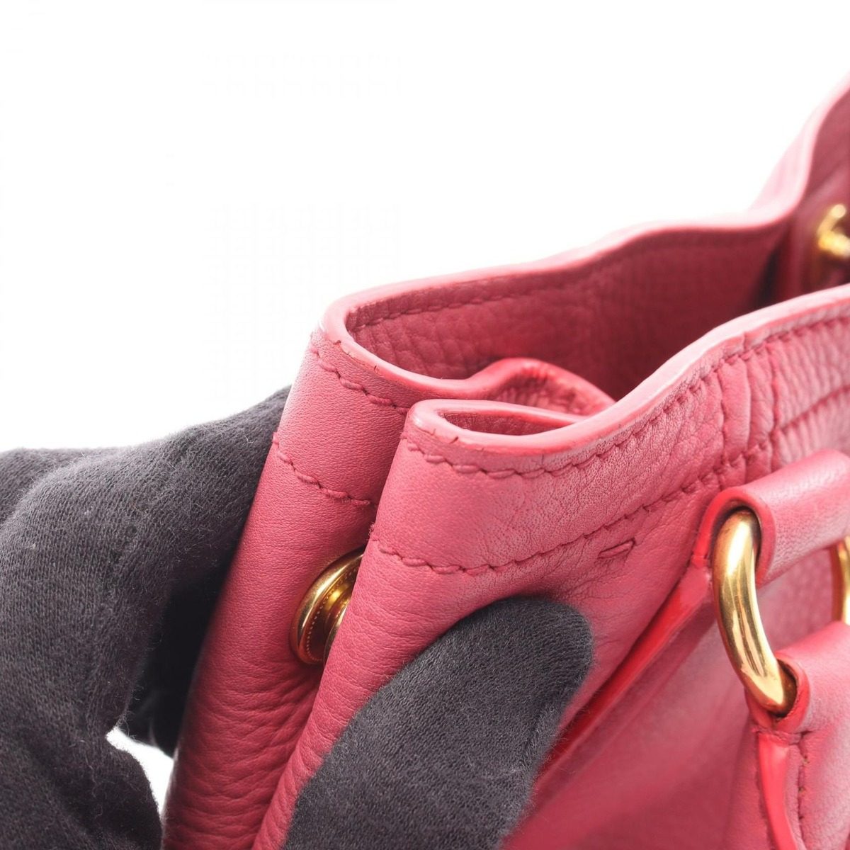 Prada Handbag Vitello Daino 2-Way Pink Leather Shoulder — view 7
