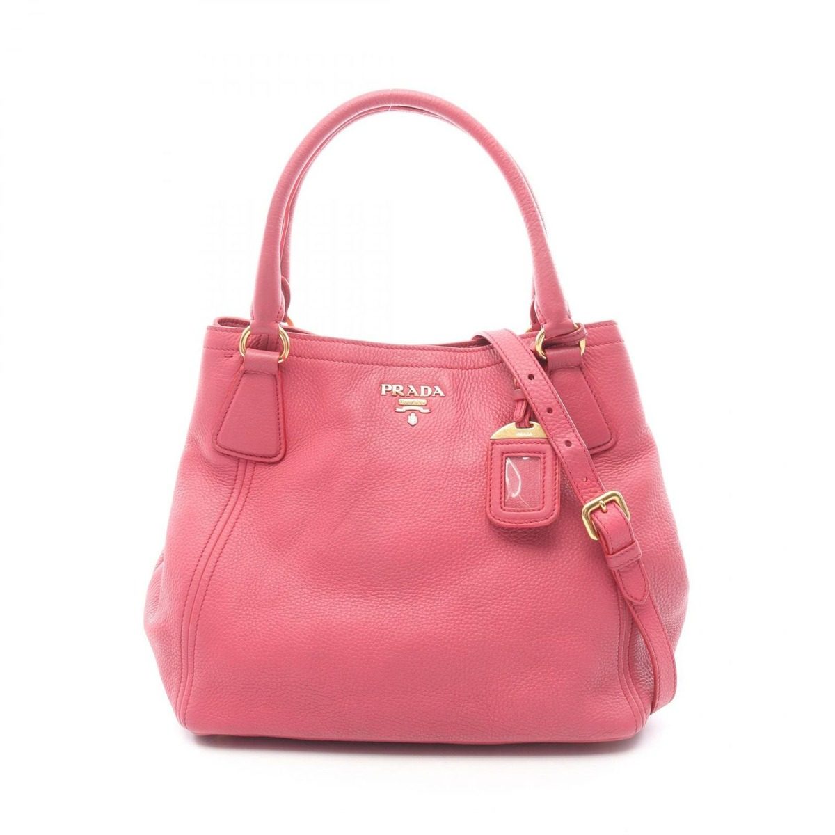 Prada Handbag Vitello Daino 2-Way Pink Leather Shoulder