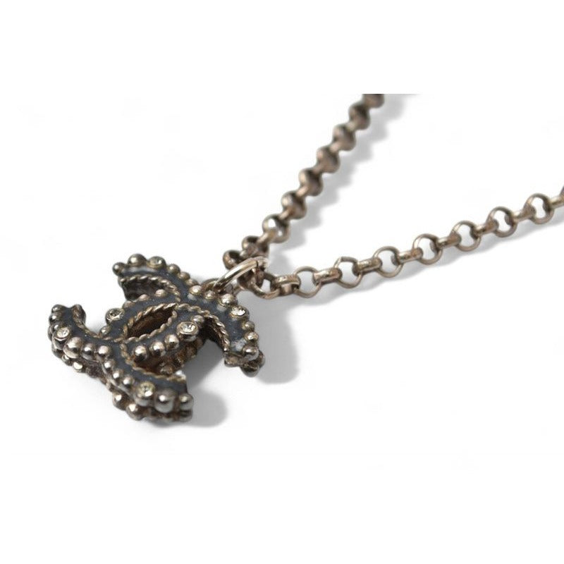 Chanel Coco CC Rhinestone Antique Silver 17 — view 2