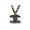 Chanel Coco CC Rhinestone Antique Silver 17