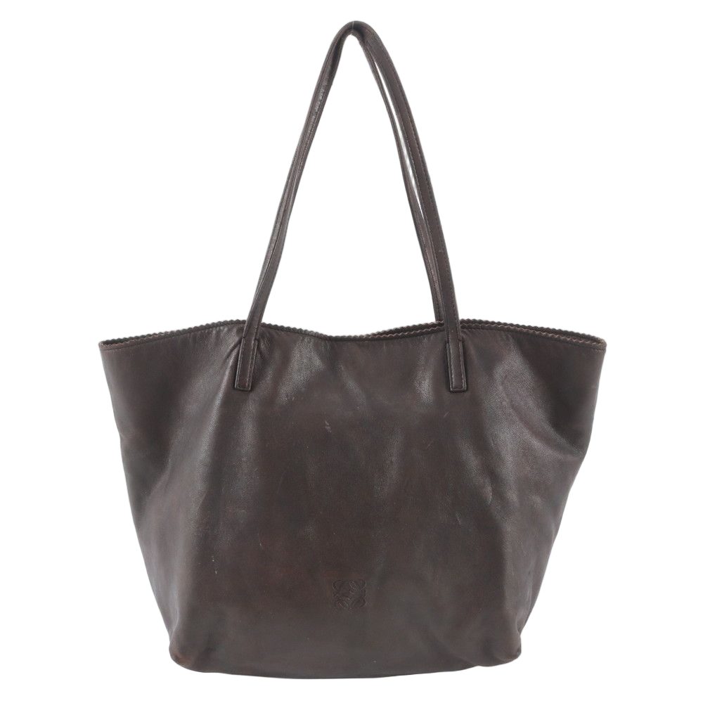 Loewe Anagram Nappa Leather Tote Shoulder Hand Brown