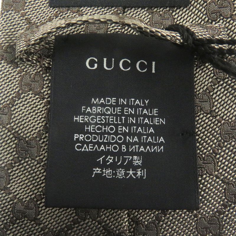 Gucci 100% Silk GG Logo All-over Webline Tie Regular Beige — view 8