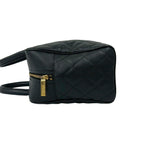 Chanel With Vintage Quilted CC Logo Caviar Leather Handbag Black — view 5