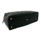 Chanel With Vintage Quilted CC Logo Caviar Leather Handbag Black — view 7