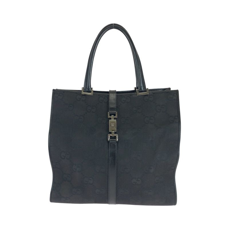 Gucci Jackie Black Silver Hardware GG Canvas 002 1064 Tote Bag Handbag