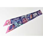 Hermes Twilly Scarf Royal Pink Multi — view 6