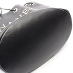 Chanel Shoulder Bag Deauville Black Leather Logo Stud — view 7