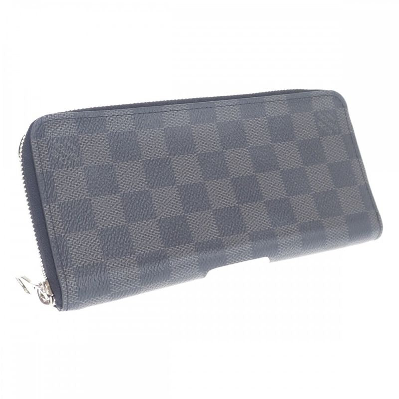 Louis Vuitton Zippy Wallet Vertical Damier Graphite Long Black