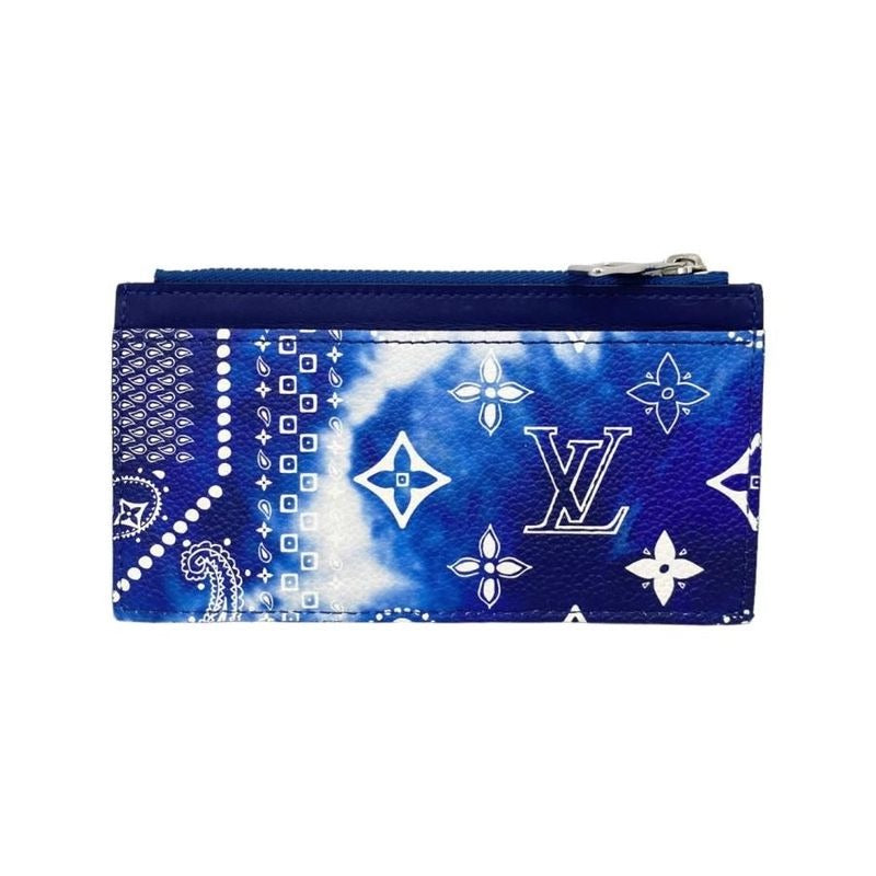 Louis Vuitton Coin Card Holder Monogram Bandana Blue White