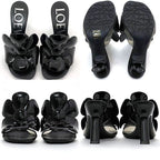 Loewe Mules Petal Flower Sandals Black Clear — view 4
