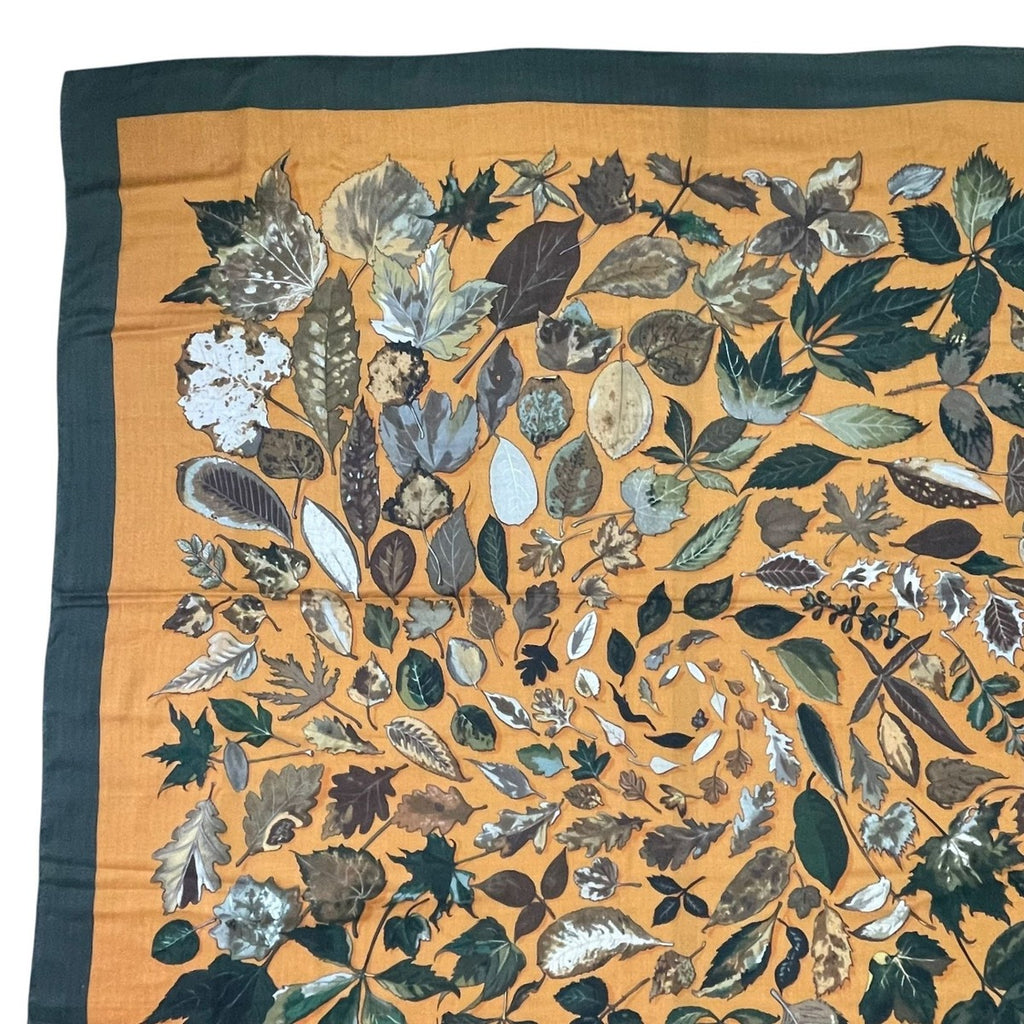 Hermes Scarf Carre 140 Large Tourbillon Fallen Leaves Swirl Green — view 2