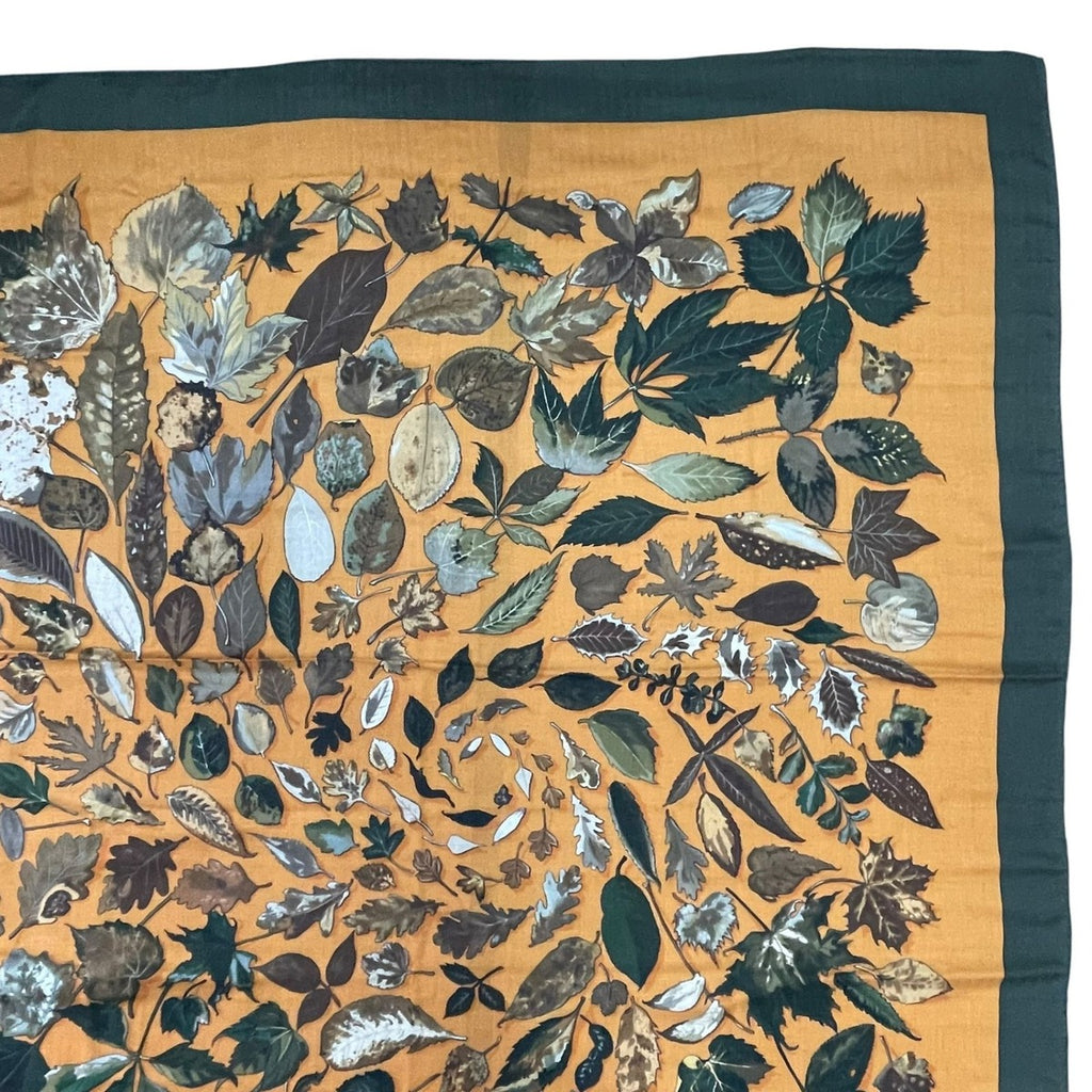 Hermes Scarf Carre 140 Large Tourbillon Fallen Leaves Swirl Green — view 3