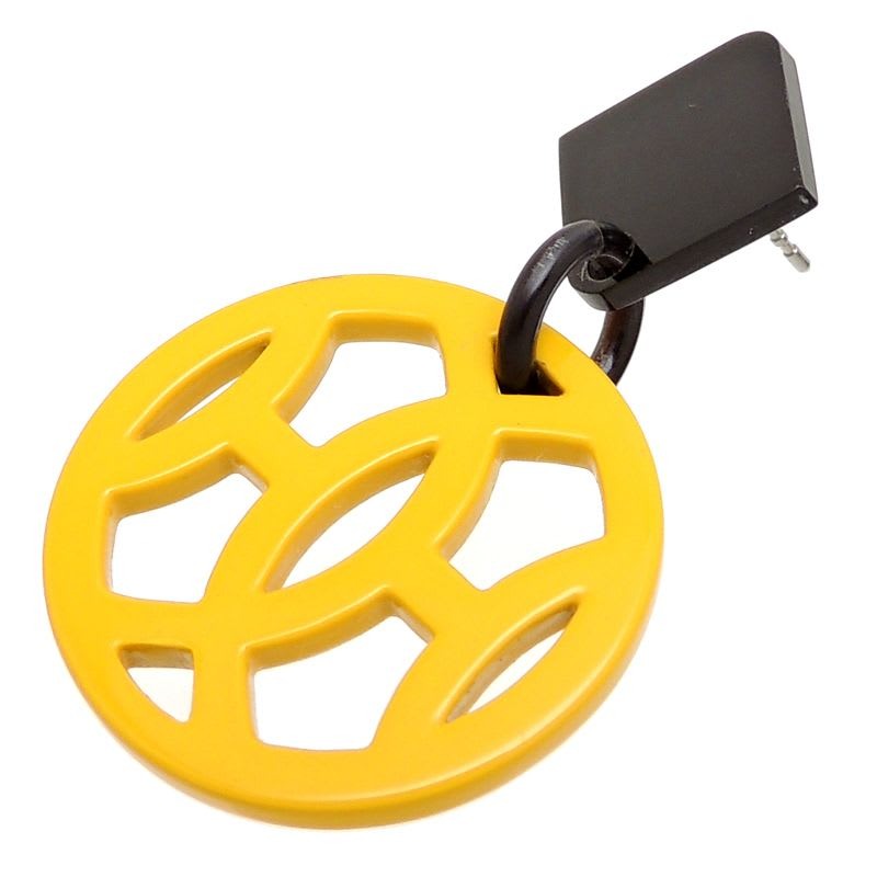 Hermes Enamel Yellow Peace Sign Earrings — view 2