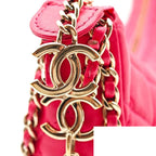 Chanel Quilted Lambskin Pink Chain Shoulder Bag