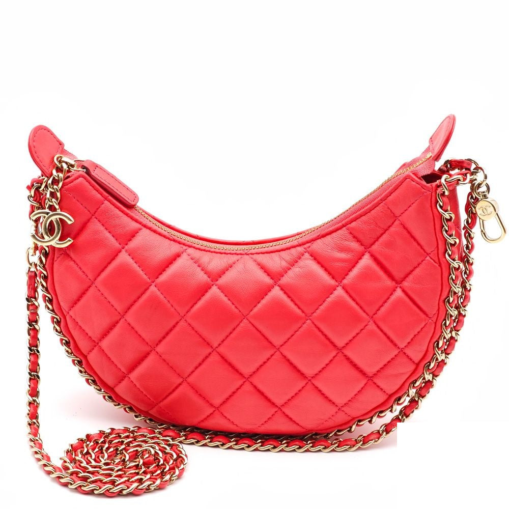 Chanel Quilted Lambskin Pink Chain Shoulder Bag — view 2