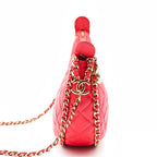 Chanel Quilted Lambskin Pink Chain Shoulder Bag — view 4