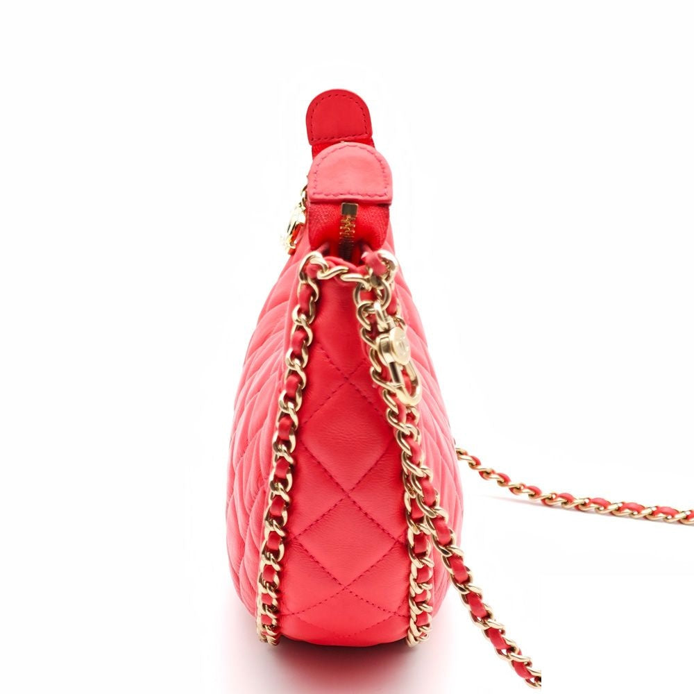 Chanel Quilted Lambskin Pink Chain Shoulder Bag — view 5