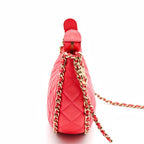 Chanel Quilted Lambskin Pink Chain Shoulder Bag — view 5
