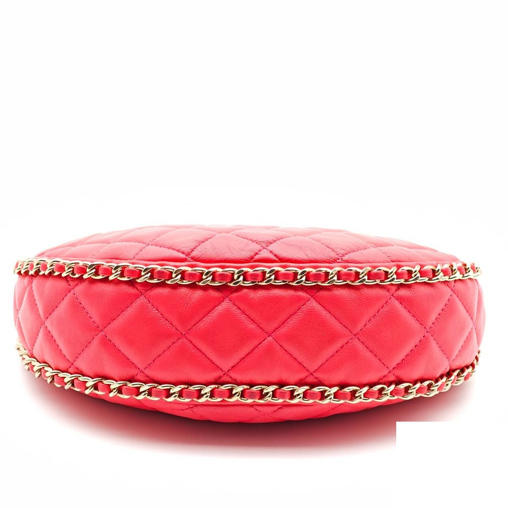 Chanel Quilted Lambskin Pink Chain Shoulder Bag — view 6