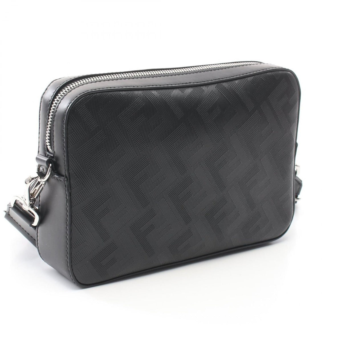 Fendi Shoulder Bag Diagonal Camera Case Zucca Black Leather — view 2